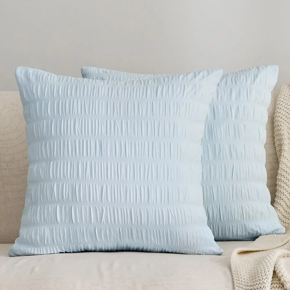 Set of 2, 18 x 18 inch Throw Pillow Covers (Baby Blue)